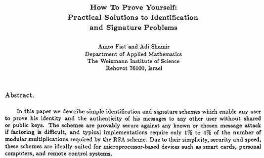 How to prove yourself: Practical solutions to identification and signature problems