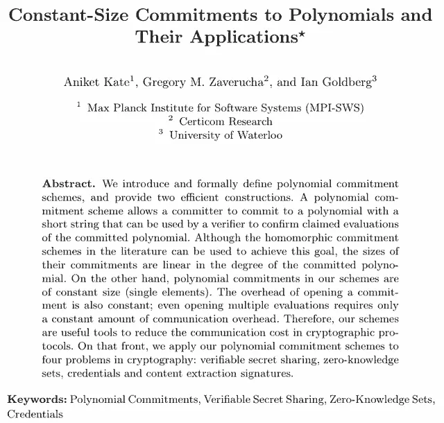 Constant-size commitments to polynomials and their applications