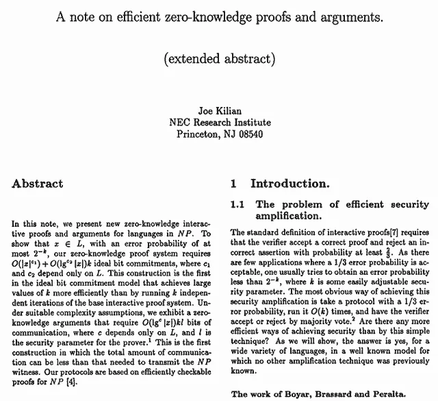 A note on efficient zero-knowledge proofs and arguments